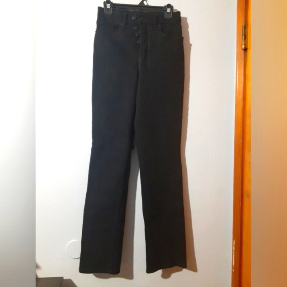 Good Amwrucan Jeans  Classic Black Buttin Fly Straigh Wider  Women's Size 6/28